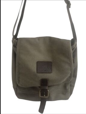 ☆Vtg Style Unisex TOPWOLFS Canvas Messenger Cotton Crossbody Style Hunter Green